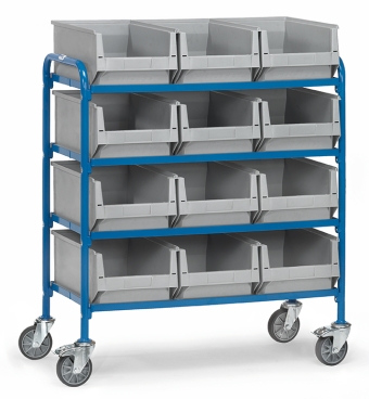 Etagewagen met 12 magazijnbakken
