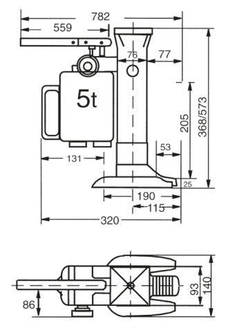 Hydraulische machineheffer 5 Ton