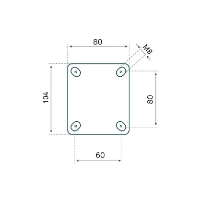 bokwiel nylon 125 mm.