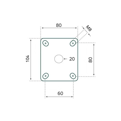 zwenkwiel nylon 125 mm. met rem
