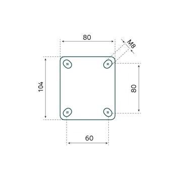 bokwiel nylon 125 mm.